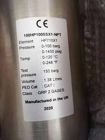 100HP100SSX1-NPT過濾器銘牌 100HP100SSX1-NPT過濾器銘牌